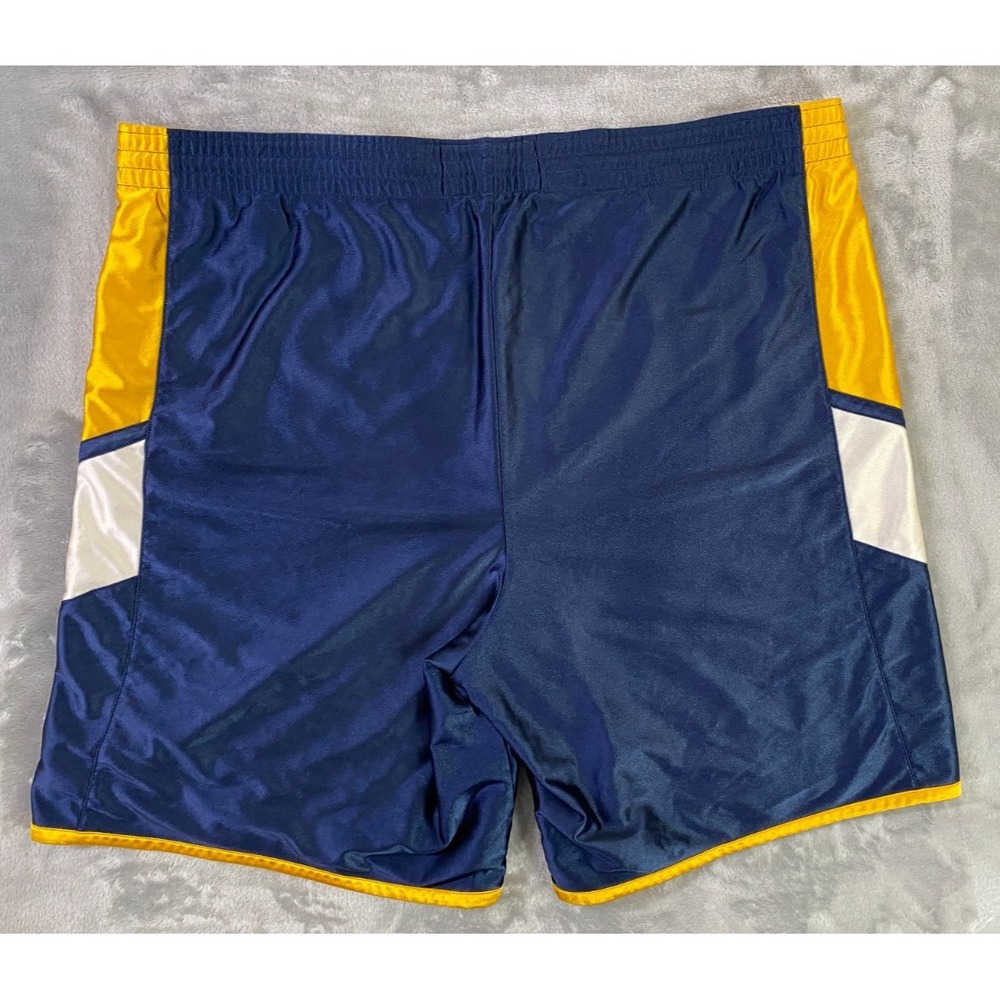 Nike Basketball Shorts Mens XL Navy Yellow Reversible Dazzle Mesh Athletic Retro - Picture 2 of 13